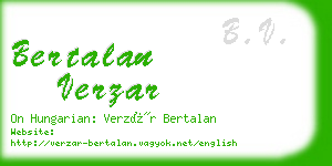 bertalan verzar business card